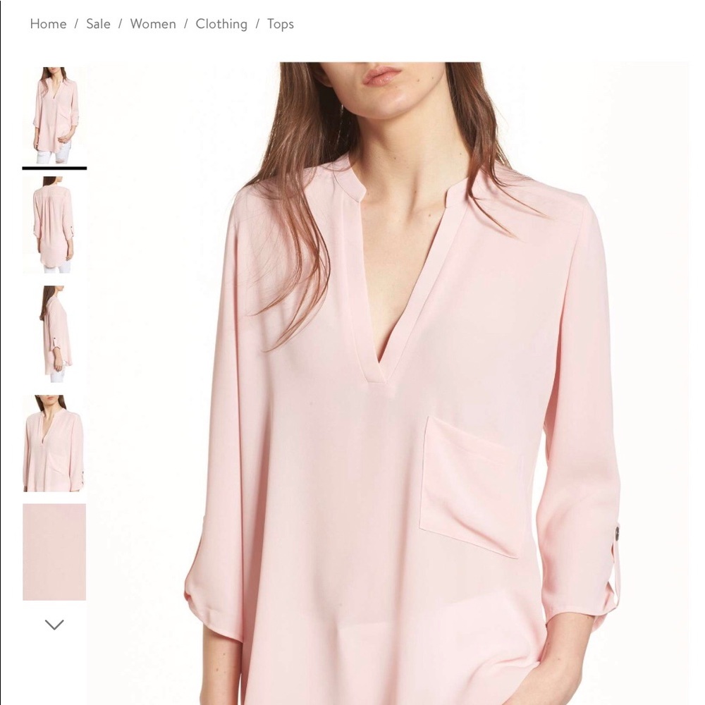 Roll tab sleeve tunic